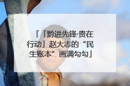 「黔进先锋·贵在行动」赵大志的“民生账本”画满勾勾