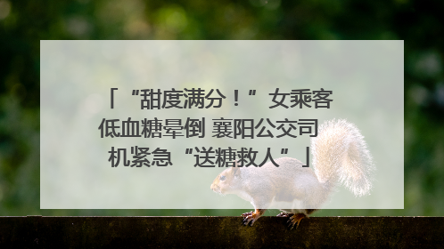 “甜度满分！”女乘客低血糖晕倒 襄阳公交司机紧急“送糖救人”