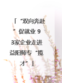 “双向奔赴”促就业 93家企业走进益阳师专“揽才”