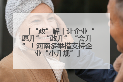 “政”解丨让企业“愿升”“敢升”“会升”！河南多举措支持企业“小升规”