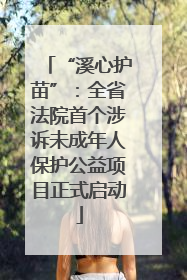 “溪心护苗”：全省法院首个涉诉未成年人保护公益项目正式启动