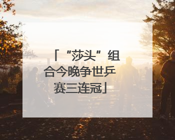 “莎头”组合今晚争世乒赛三连冠