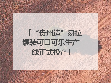 “贵州造”易拉罐装可口可乐生产线正式投产