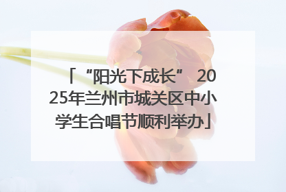 “阳光下成长” 2025年兰州市城关区中小学生合唱节顺利举办