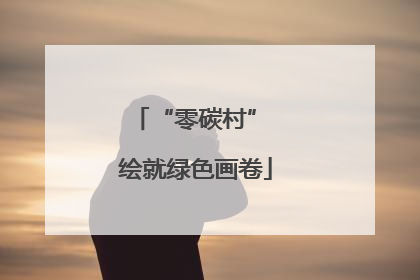 “零碳村” 绘就绿色画卷