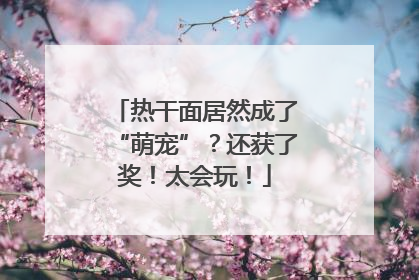 热干面居然成了“萌宠”？还获了奖！太会玩！