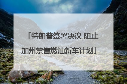 特朗普签署决议 阻止加州禁售燃油新车计划