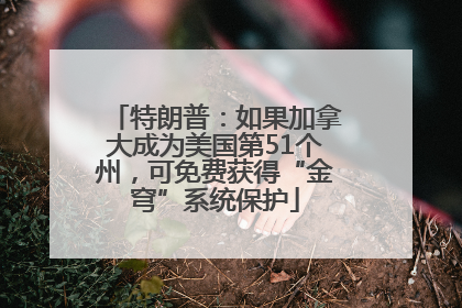 特朗普：如果加拿大成为美国第51个州，可免费获得“金穹”系统保护