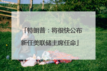 特朗普：将很快公布新任美联储主席任命
