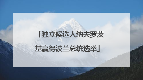独立候选人纳夫罗茨基赢得波兰总统选举