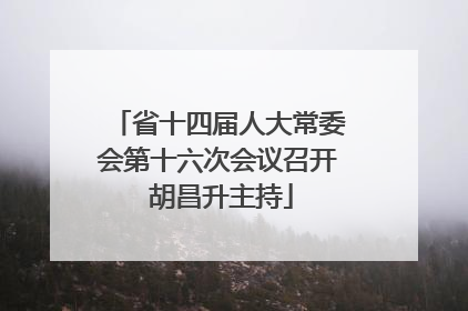 省十四届人大常委会第十六次会议召开 胡昌升主持