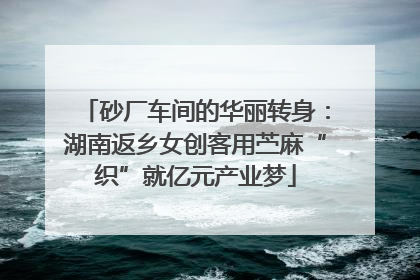 砂厂车间的华丽转身：湖南返乡女创客用苎麻“织”就亿元产业梦