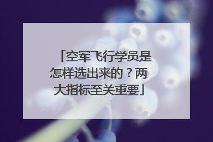 空军飞行学员是怎样选出来的？两大指标至关重要