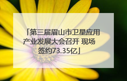 第三届眉山市卫星应用产业发展大会召开 现场签约73.35亿