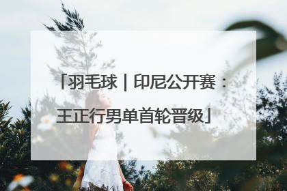 羽毛球｜印尼公开赛：王正行男单首轮晋级