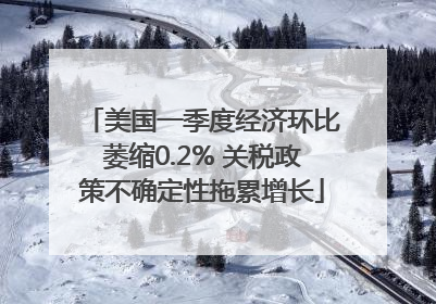 美国一季度经济环比萎缩0.2% 关税政策不确定性拖累增长