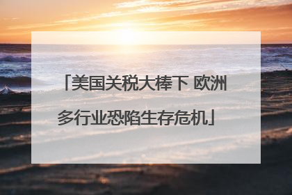 美国关税大棒下 欧洲多行业恐陷生存危机