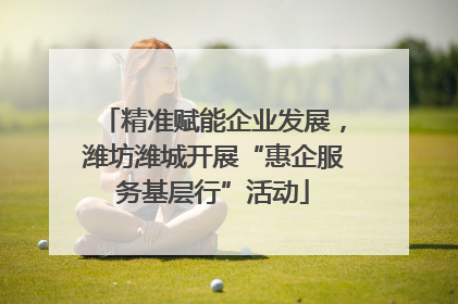 精准赋能企业发展，潍坊潍城开展“惠企服务基层行”活动