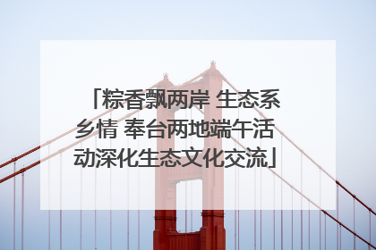 粽香飘两岸 生态系乡情 奉台两地端午活动深化生态文化交流