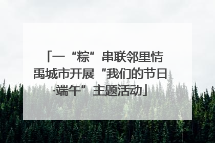 一“粽”串联邻里情 禹城市开展“我们的节日·端午”主题活动