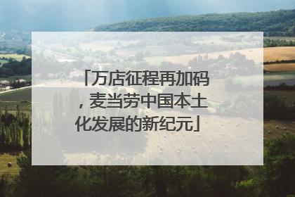 万店征程再加码，麦当劳中国本土化发展的新纪元