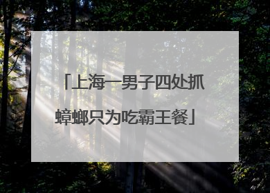 上海一男子四处抓蟑螂只为吃霸王餐
