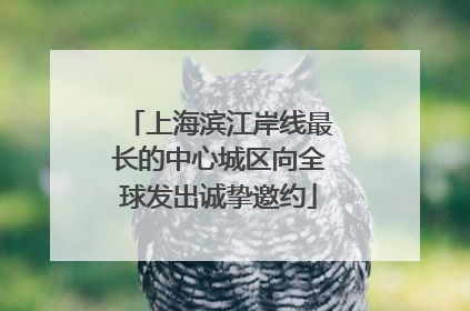 上海滨江岸线最长的中心城区向全球发出诚挚邀约
