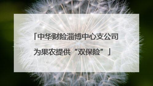 中华财险淄博中心支公司为果农提供“双保险”