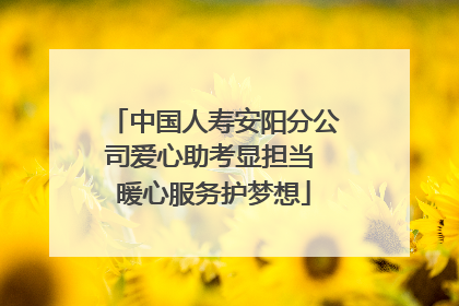 中国人寿安阳分公司爱心助考显担当 暖心服务护梦想