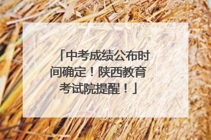 中考成绩公布时间确定！陕西教育考试院提醒！