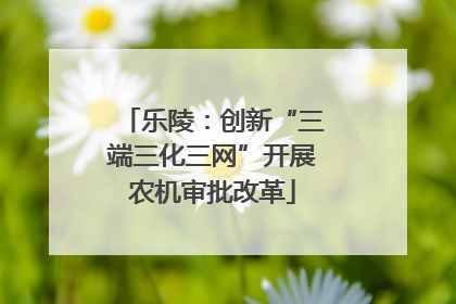 乐陵：创新“三端三化三网”开展农机审批改革
