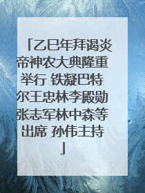 乙巳年拜谒炎帝神农大典隆重举行 铁凝巴特尔王忠林李殿勋张志军林中森等出席 孙伟主持