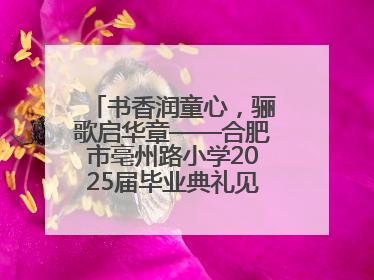 书香润童心，骊歌启华章——合肥市亳州路小学2025届毕业典礼见证成长时刻