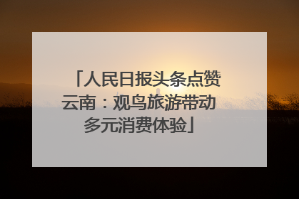 人民日报头条点赞云南：观鸟旅游带动多元消费体验