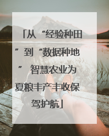 从“经验种田”到“数据种地” 智慧农业为夏粮丰产丰收保驾护航
