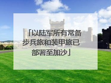 以陆军所有常备步兵旅和装甲旅已部署至加沙