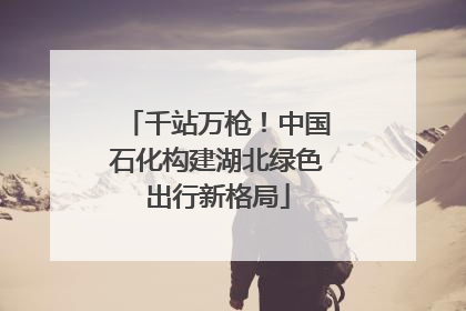 千站万枪！中国石化构建湖北绿色出行新格局