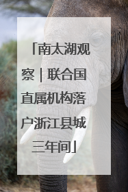南太湖观察｜联合国直属机构落户浙江县城三年间
