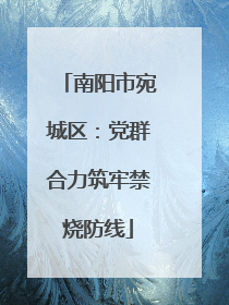 南阳市宛城区：党群合力筑牢禁烧防线