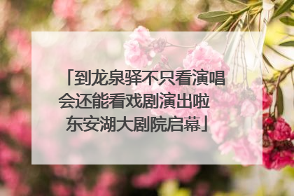 到龙泉驿不只看演唱会还能看戏剧演出啦 东安湖大剧院启幕