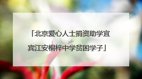 北京爱心人士捐资助学宜宾江安桐梓中学贫困学子