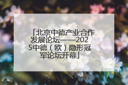 北京中德产业合作发展论坛——2025中德（欧）隐形冠军论坛开幕