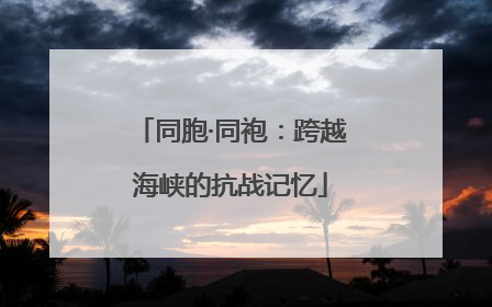同胞·同袍：跨越海峡的抗战记忆