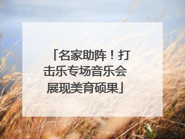 名家助阵！打击乐专场音乐会展现美育硕果