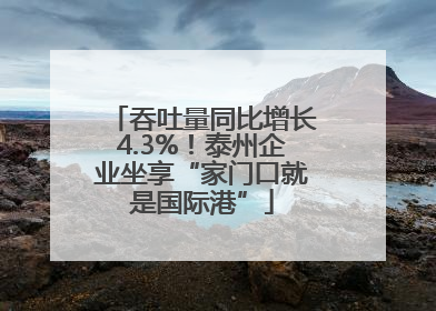 吞吐量同比增长4.3%！泰州企业坐享“家门口就是国际港”