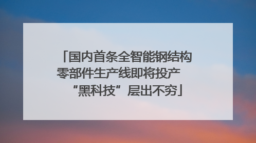 国内首条全智能钢结构零部件生产线即将投产 “黑科技”层出不穷