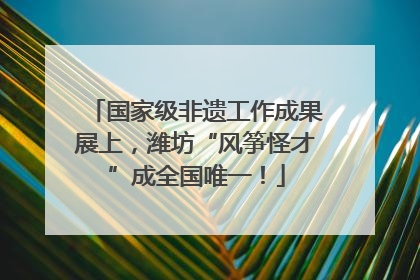 国家级非遗工作成果展上，潍坊“风筝怪才”成全国唯一！