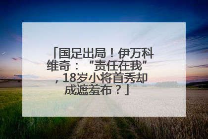 国足出局！伊万科维奇：“责任在我”，18岁小将首秀却成遮羞布？