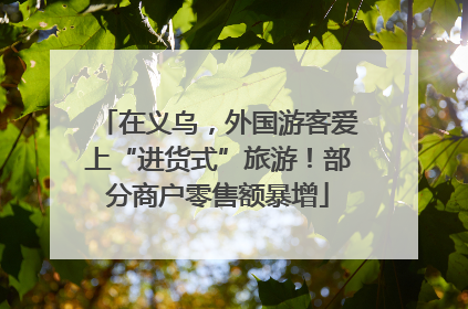 在义乌，外国游客爱上“进货式”旅游！部分商户零售额暴增