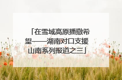 在雪域高原播撒希望——湖南对口支援山南系列报道之三